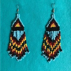 Sunset beaded dangle earrings